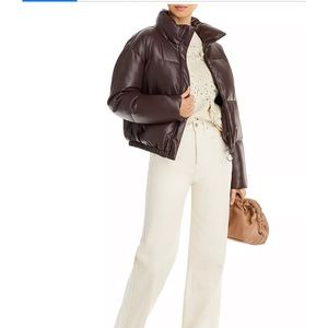 ❤️ Bloomingdale’s Aqua Faux Leather Puffer Jacket - 100% Exclusive ✨❤️ NWT